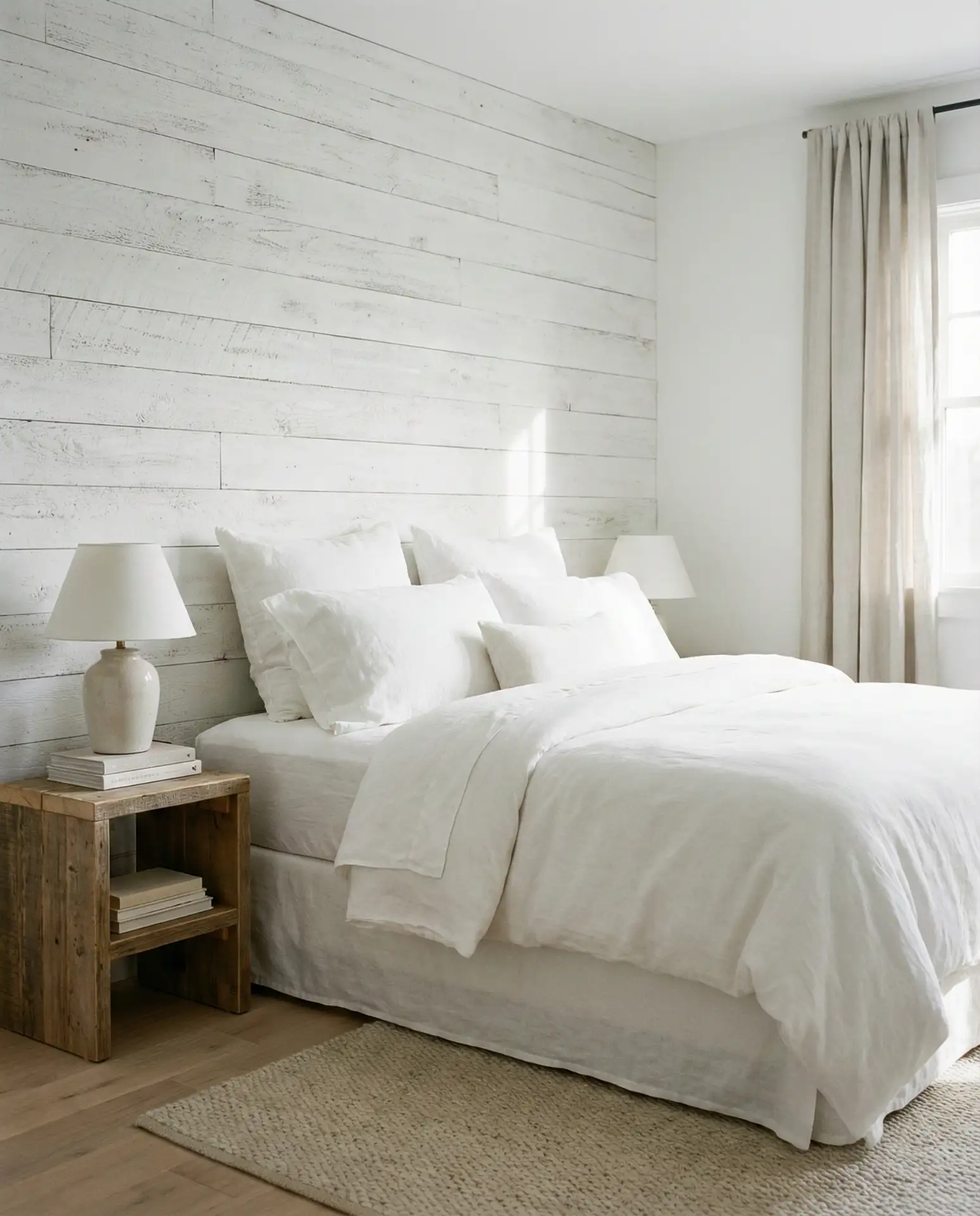 Whitewashed Brick or Shiplap Feature Wall 2