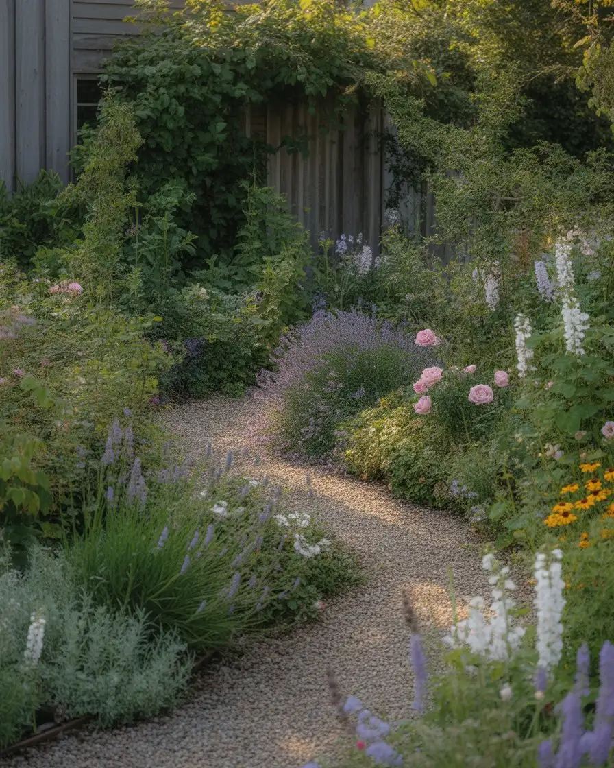 Winding Gravel Path Through Garden Beds 2