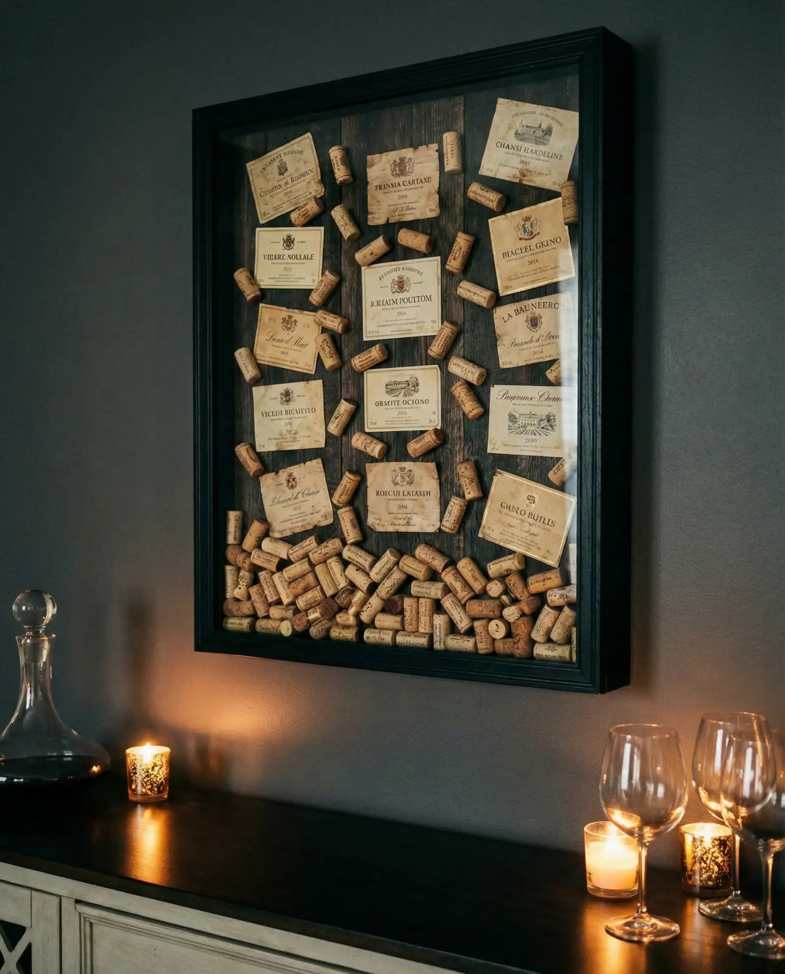 Wine Cork and Label Memory Board 1