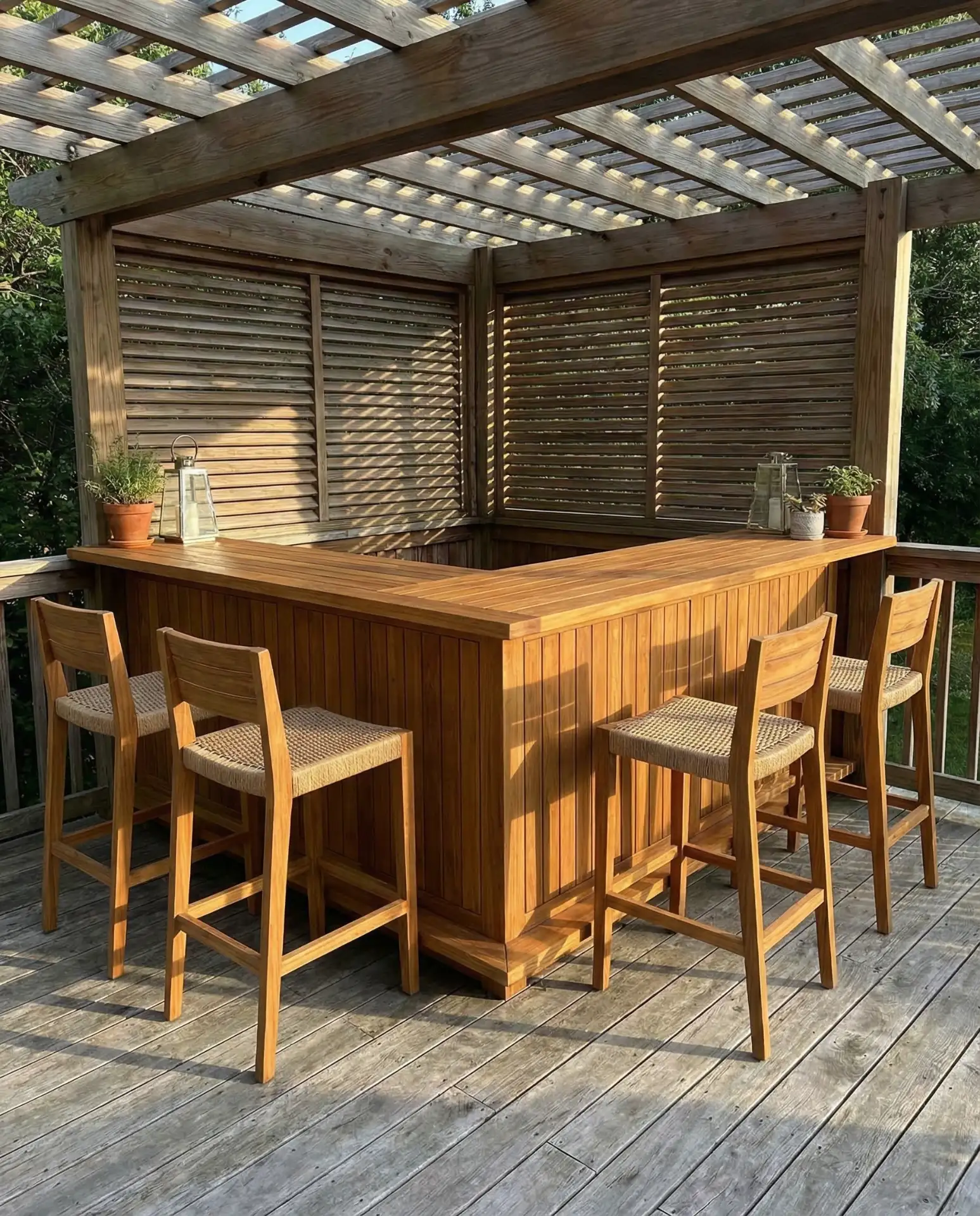 Wooden L-Shaped Corner Bar for Maximum Seating 1