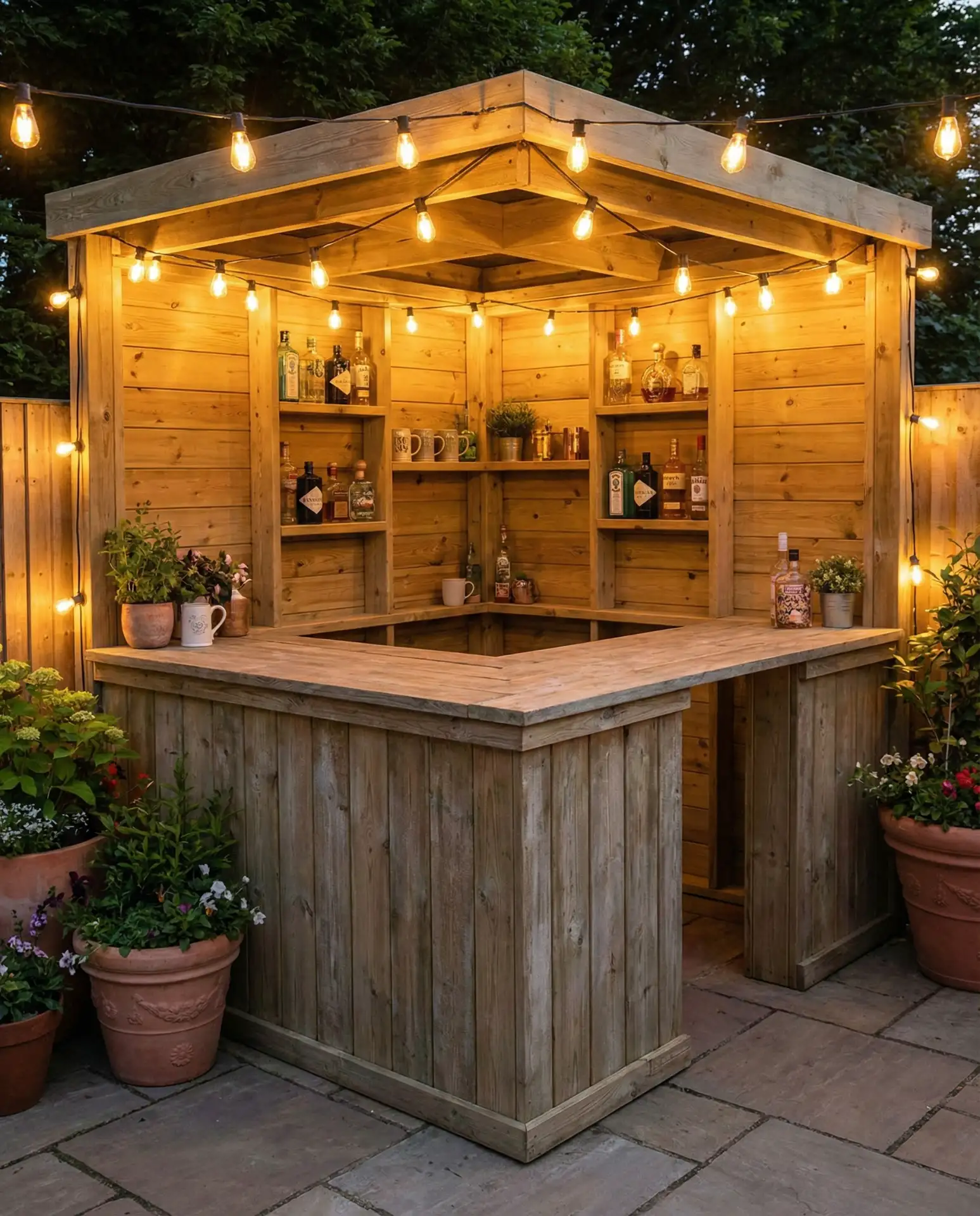 Wooden L-Shaped Corner Bar for Maximum Seating 2