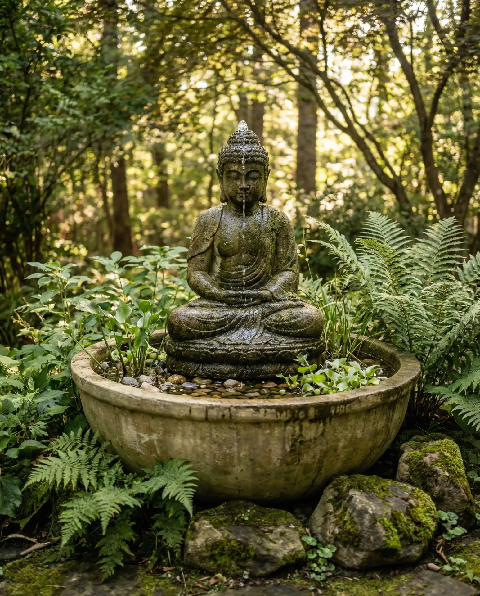 Zen Buddha Fountain for Peaceful Meditation Corners 2
