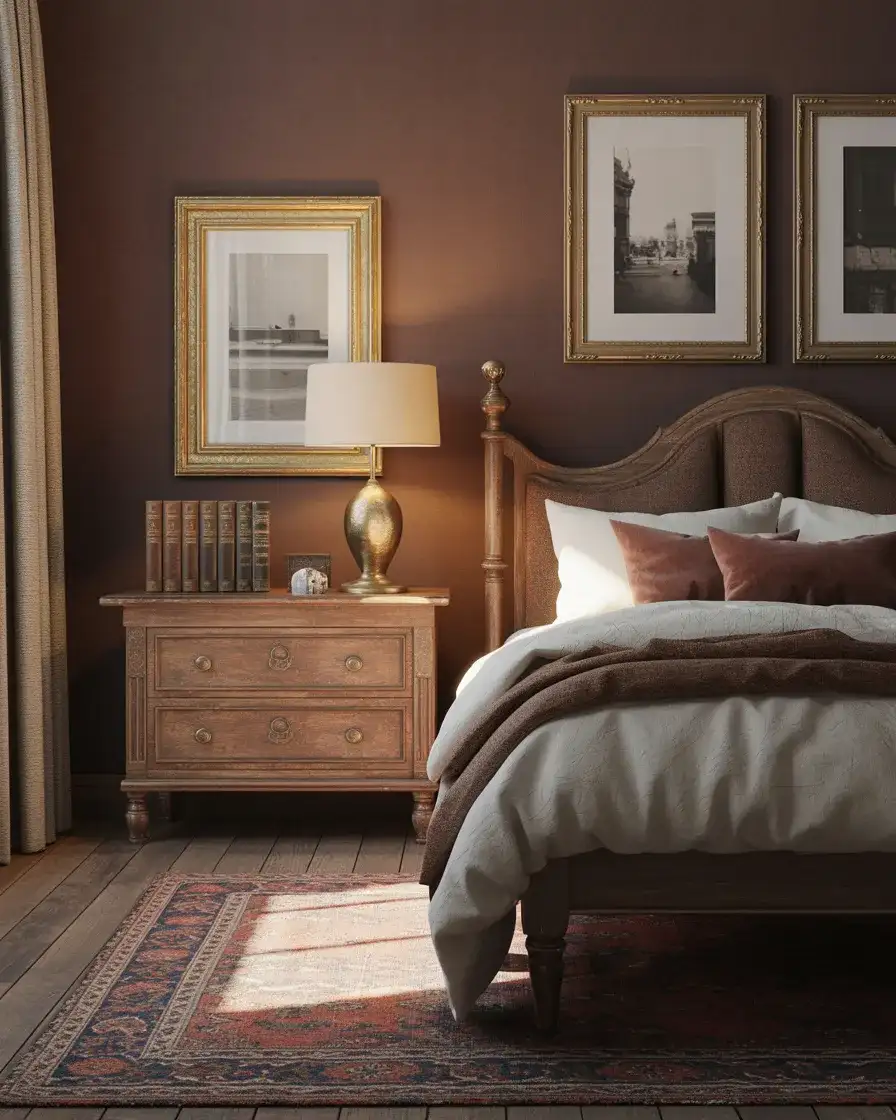 Aesthetic Brown Bedroom with Vintage Touches 2
