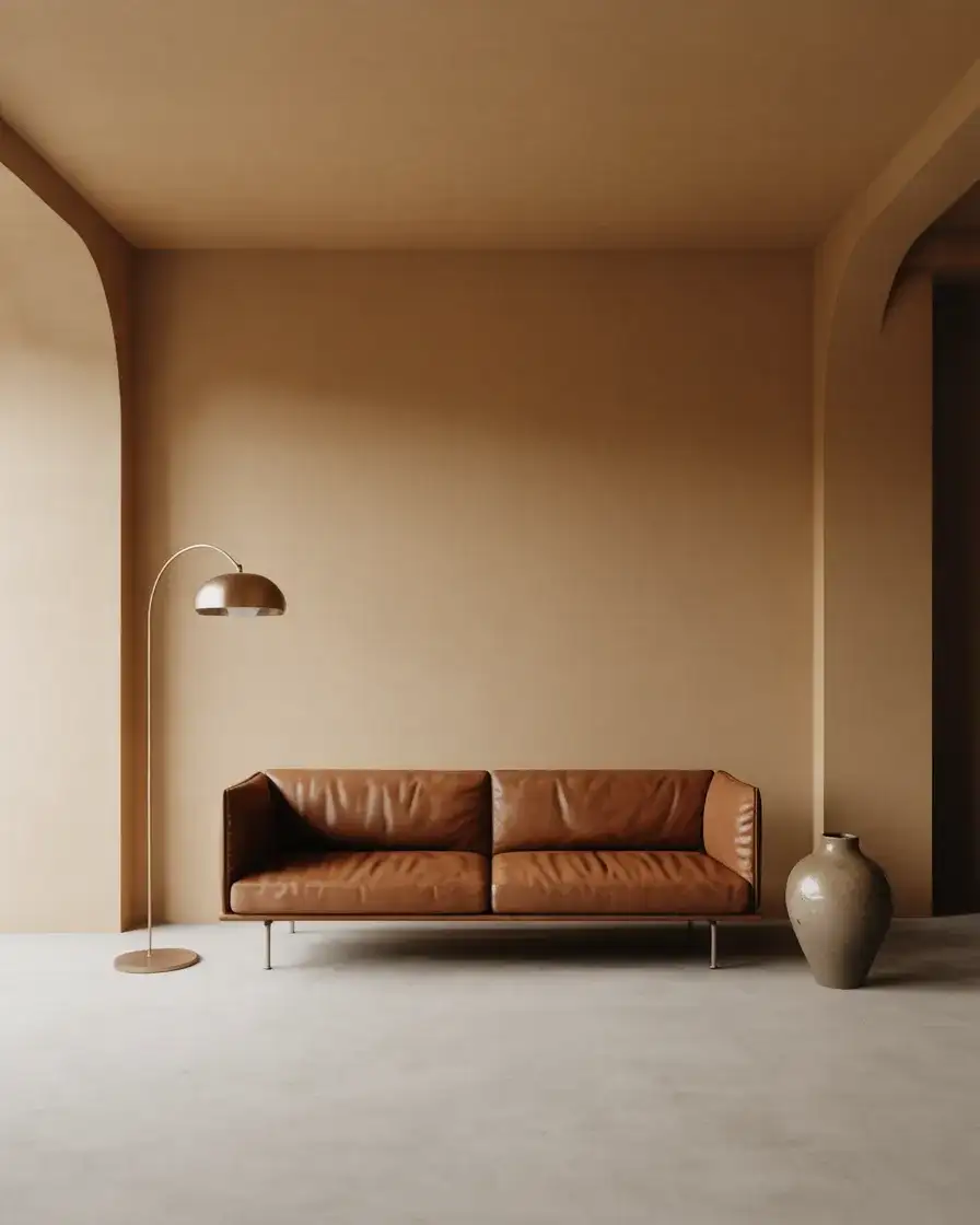Aesthetic Brown Minimalist Living Room 1