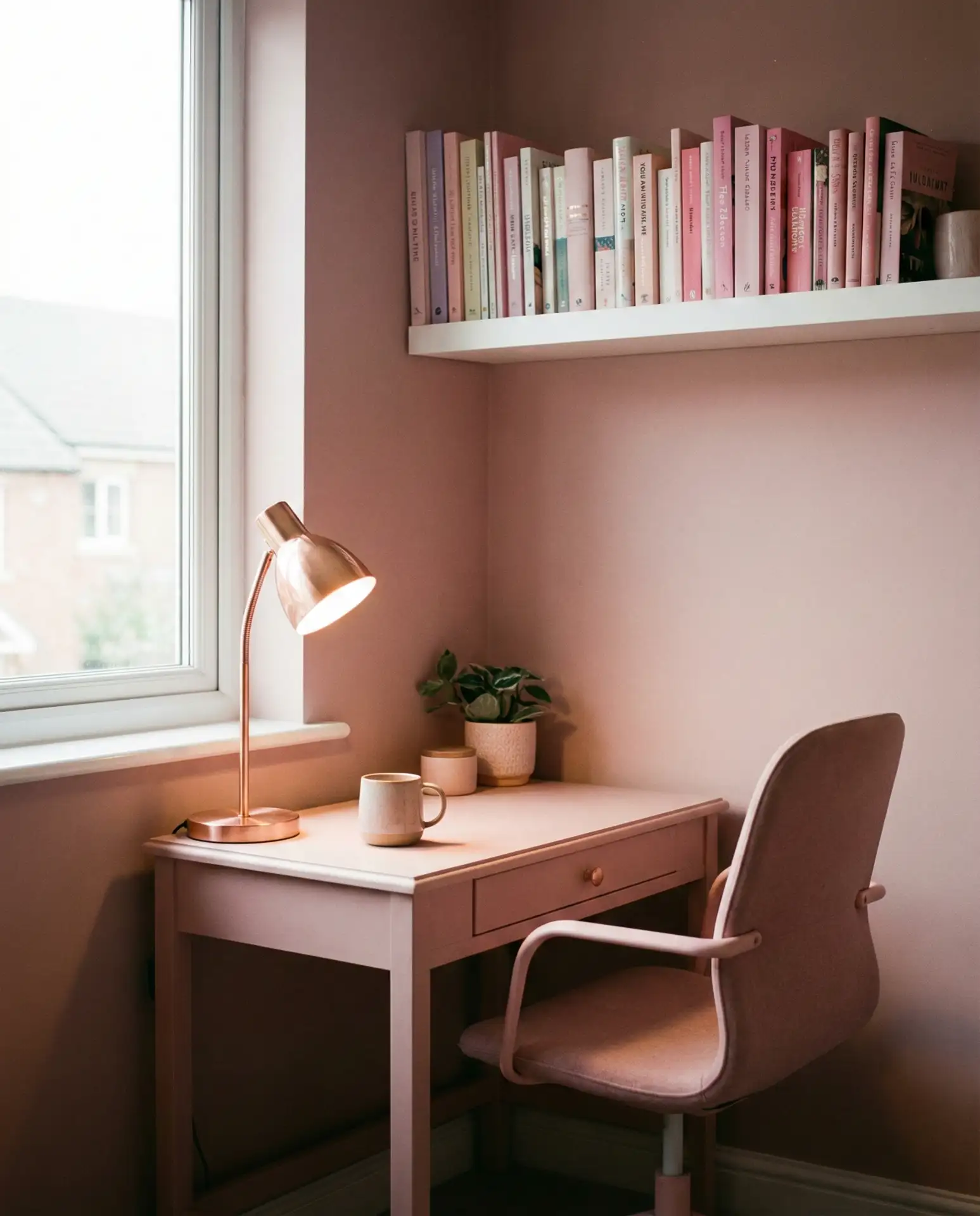 Aesthetic Pink Home Office Nook 1