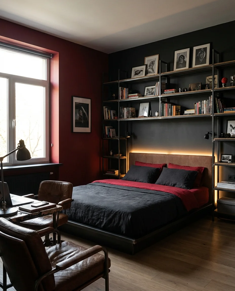 Aesthetic Red Bedroom for a Teen or Young Adult 2