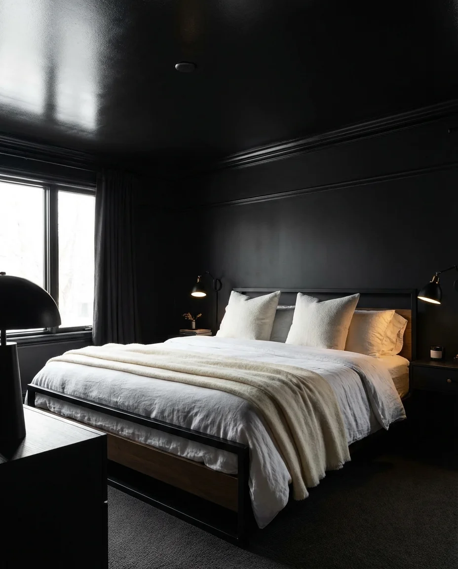 All-Black Bedroom for Maximum Drama 1