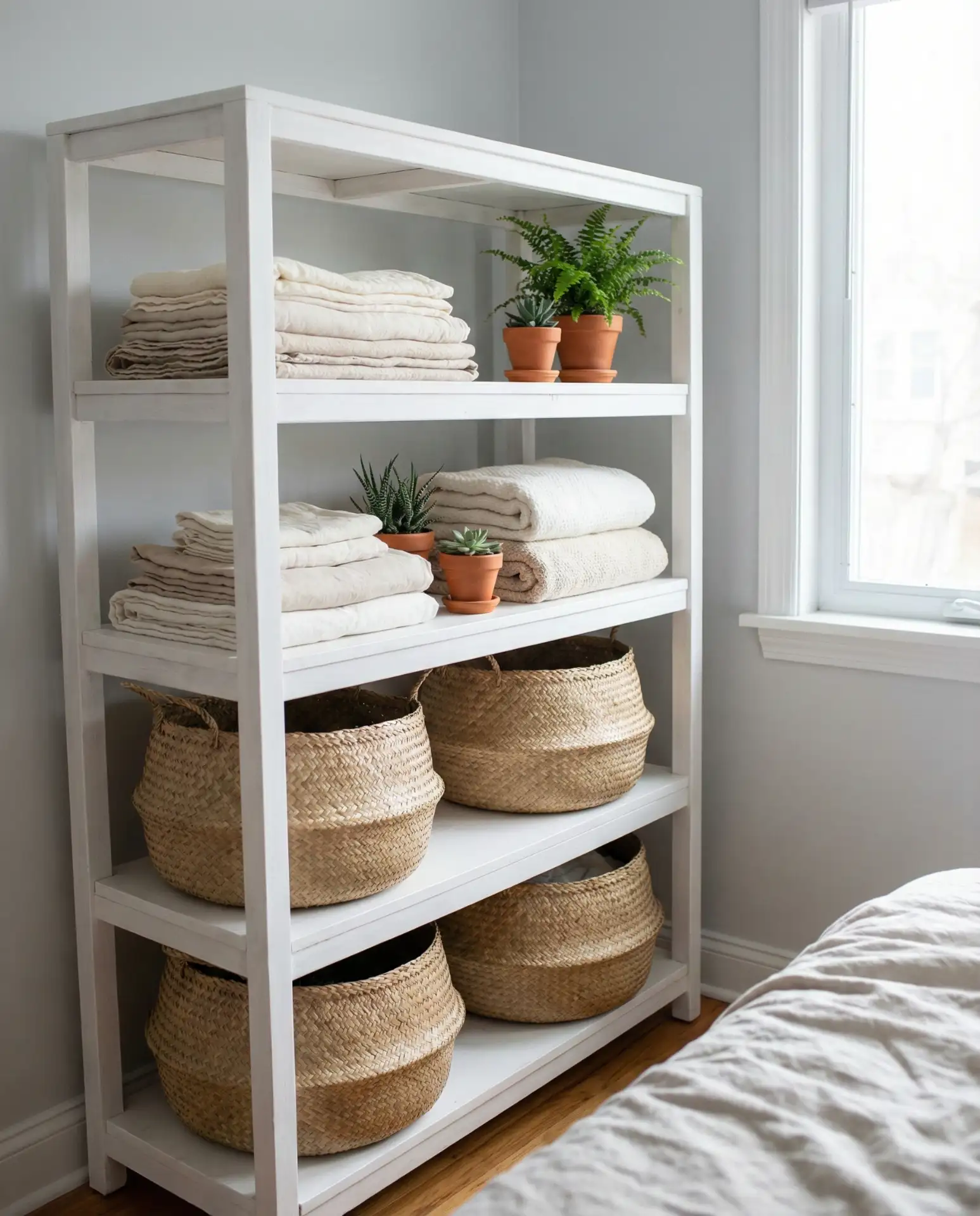Baskets and Bins on Open Shelving 1