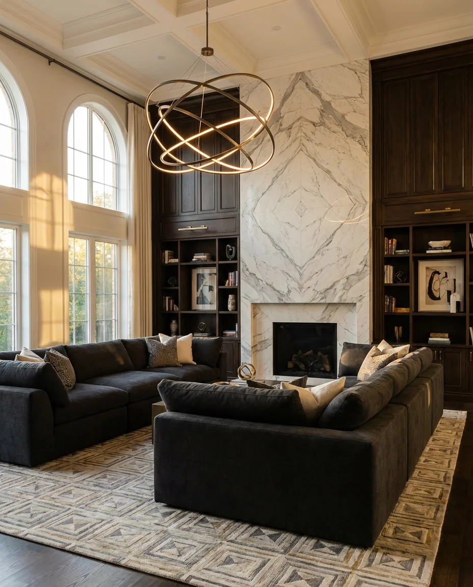 Big Luxury Bloxburg Living Room With Statement Furniture 1