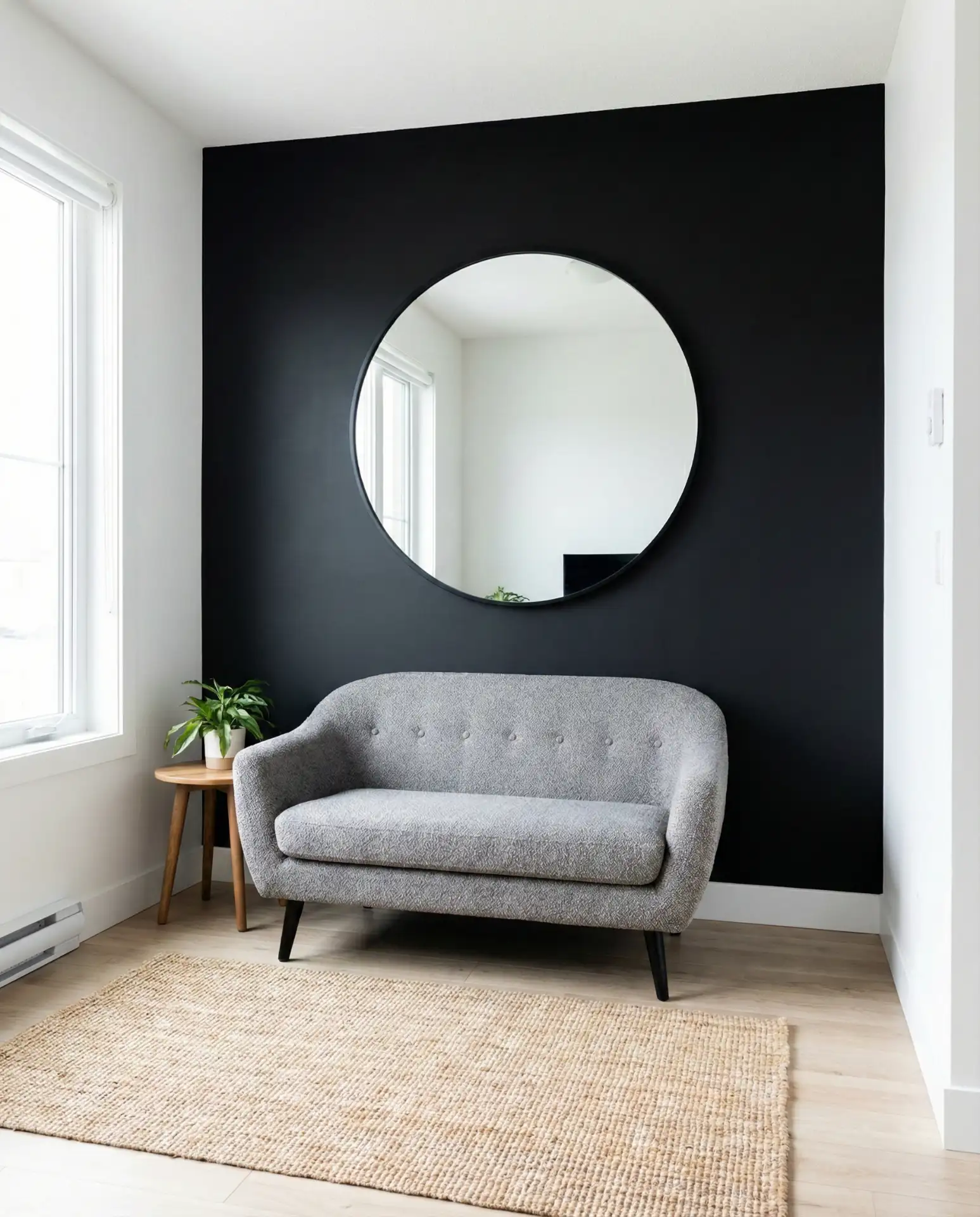 Black Accent Wall in Small Living Room to Add Depth 2