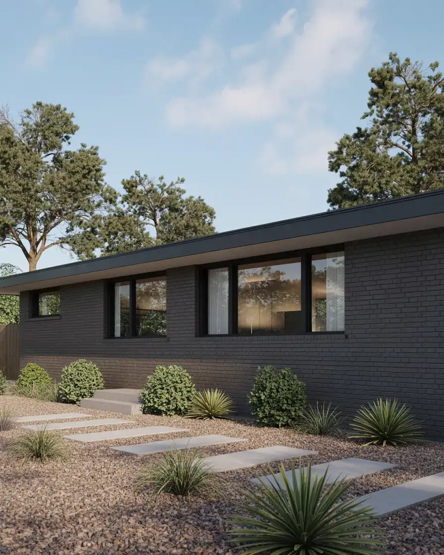 Black Brick Exterior with Minimalist Details 1
