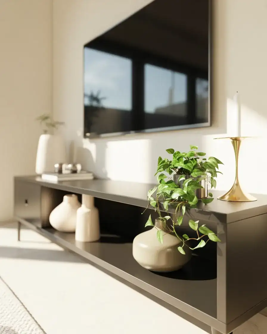 Black Console with Matte Accents for a Bold Statement 1