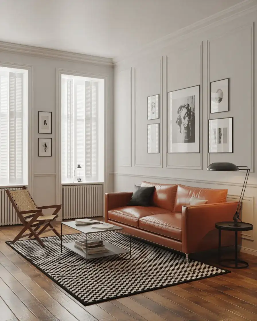 Black White and Brown Classic Timeless Living Room 1