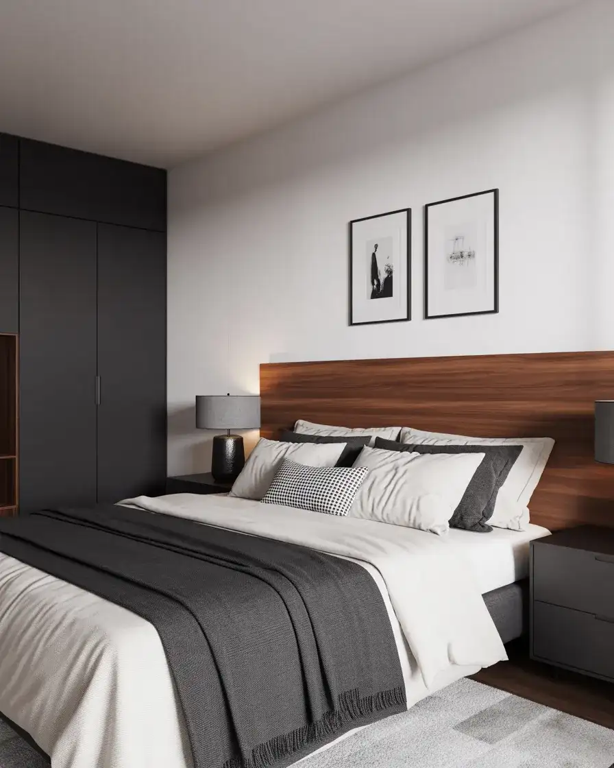 Black, White, and Brown Graphic Bedroom 2