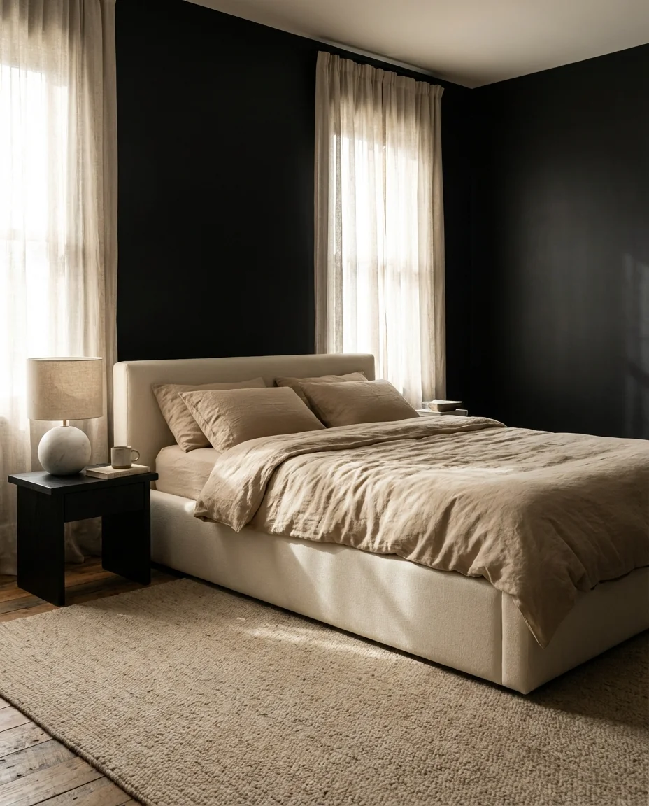 Black and Beige Bedroom for Quiet Luxury 1