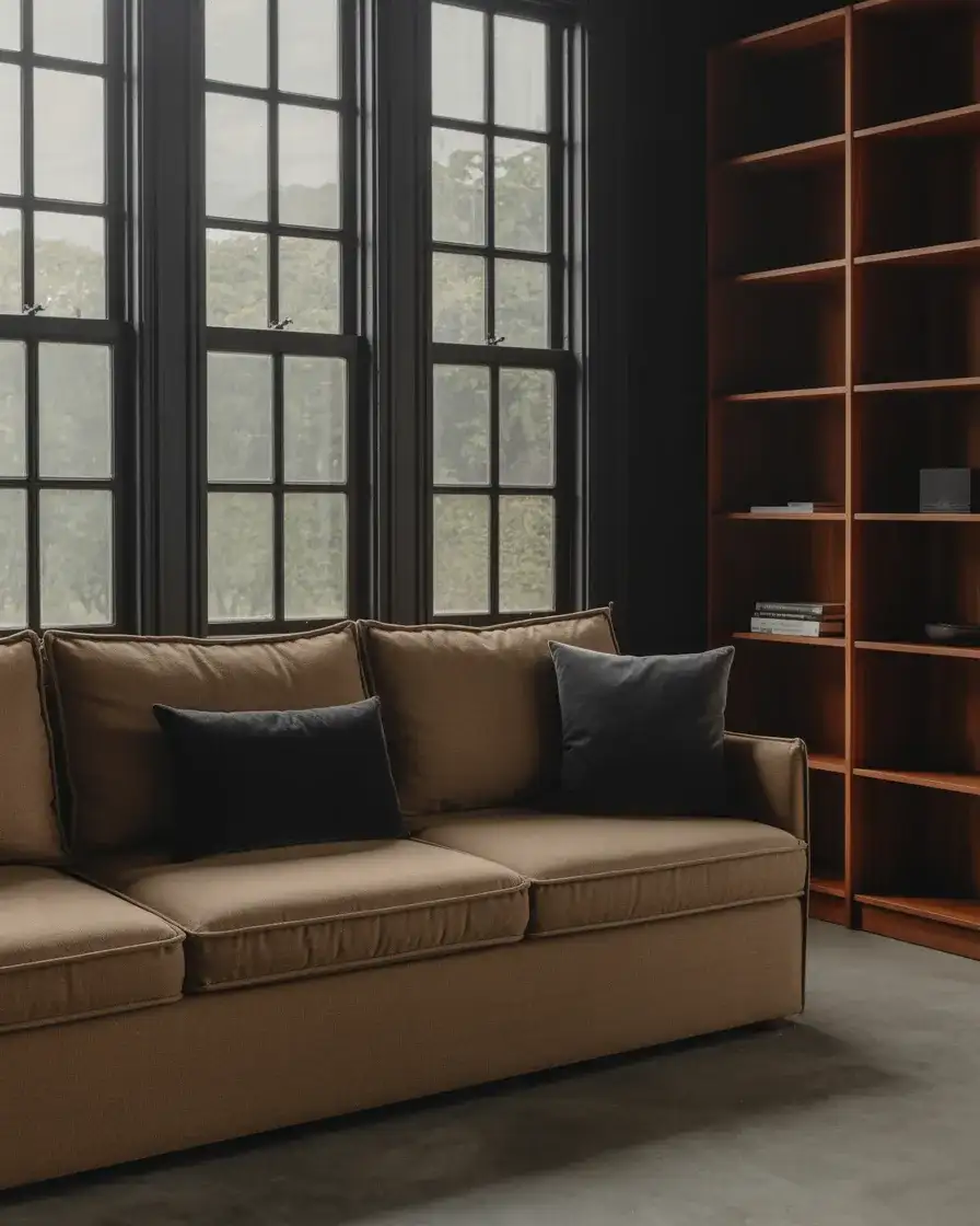 Black and Brown Bold Contrast Living Room 2