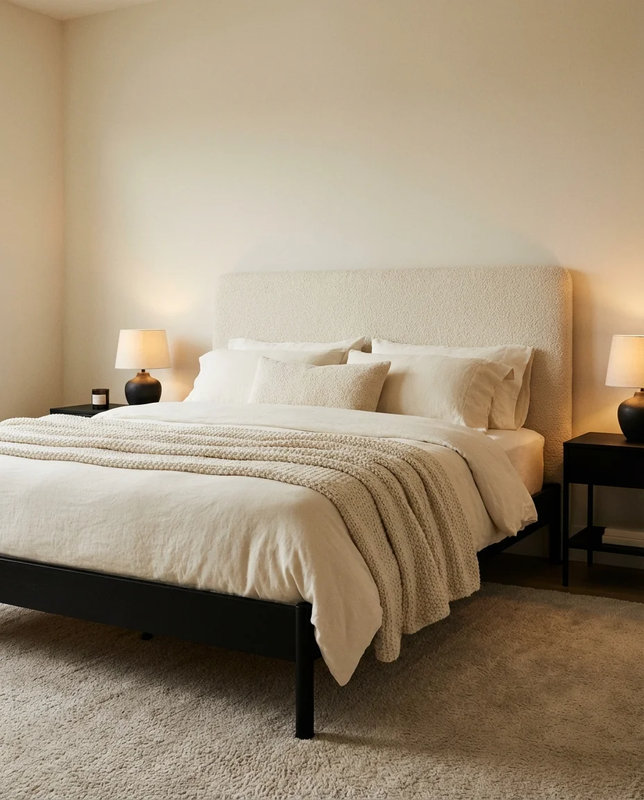 Black and Cream Bedroom with Timeless Softness 1