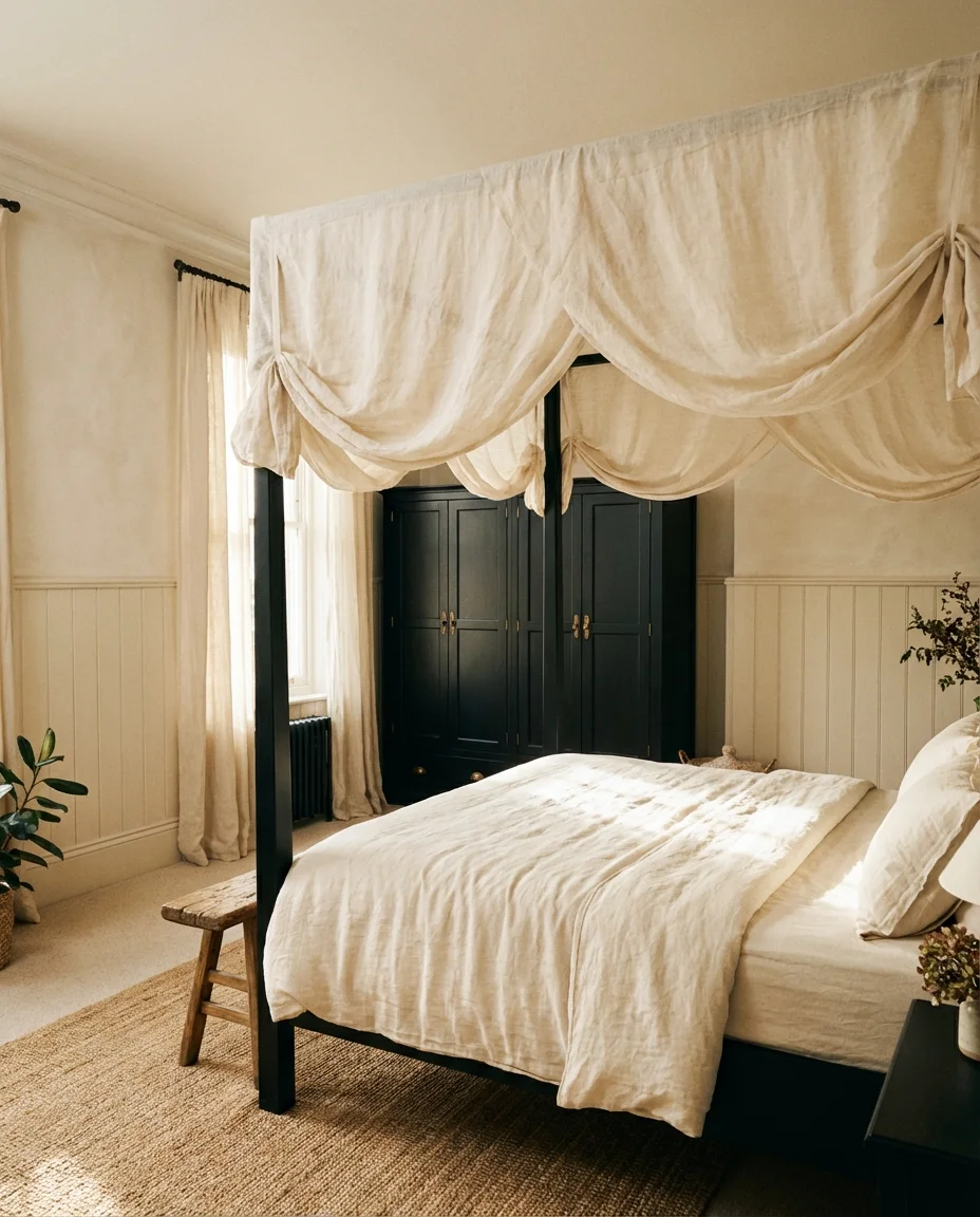 Black and Cream Bedroom with Timeless Softness 2