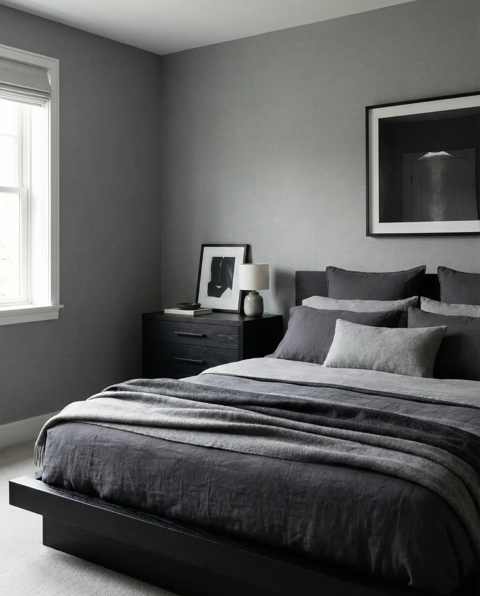 Black and Gray Bedroom with Industrial Edge 1