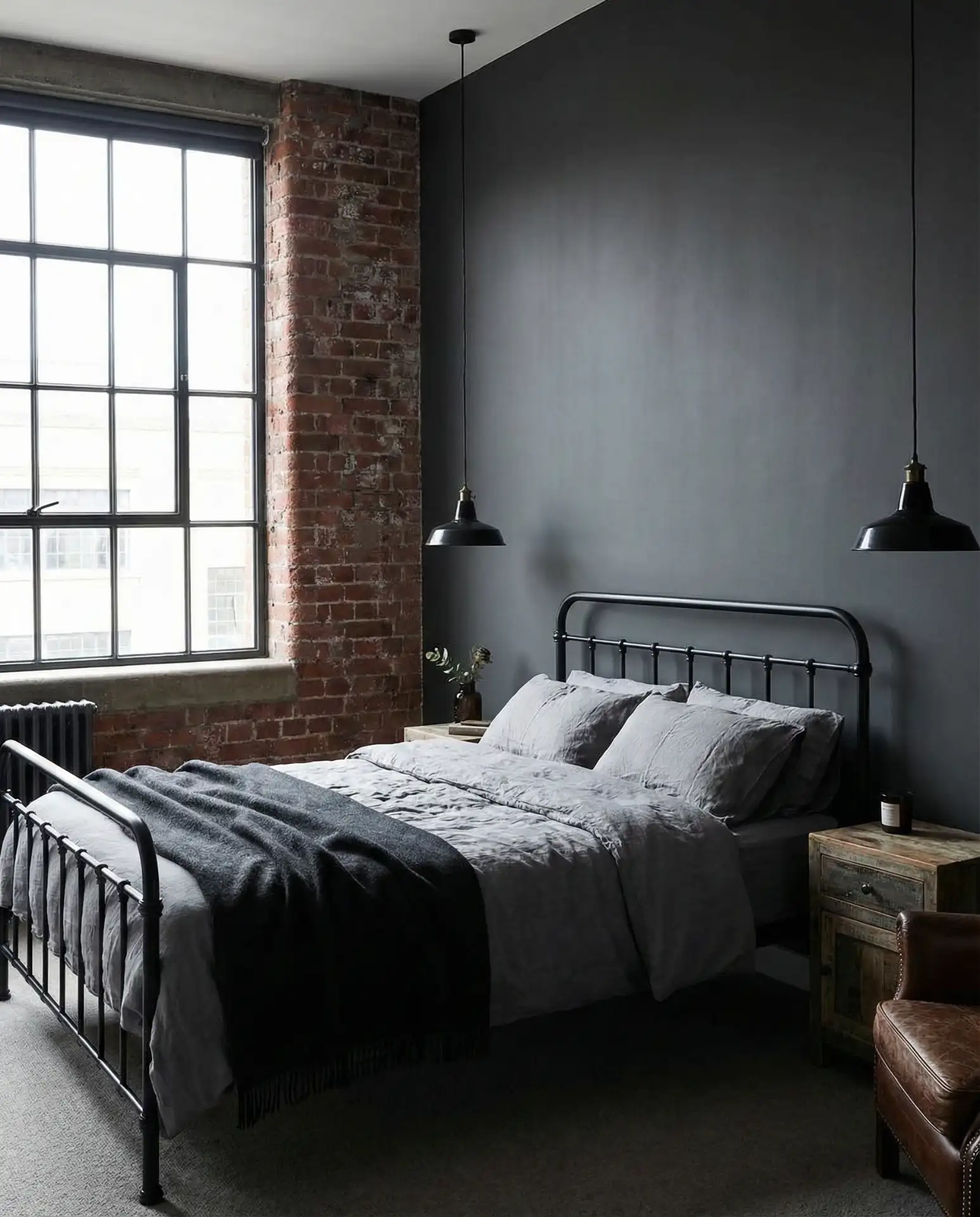 Black and Gray Bedroom with Industrial Edge 2