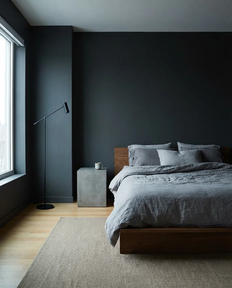 Black and Grey Bedroom with Minimalist Calm 1