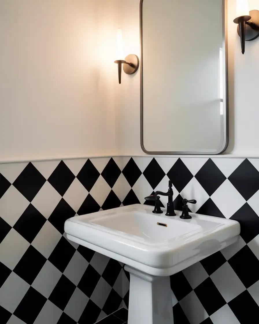 Black and White Classic Powder Room 1