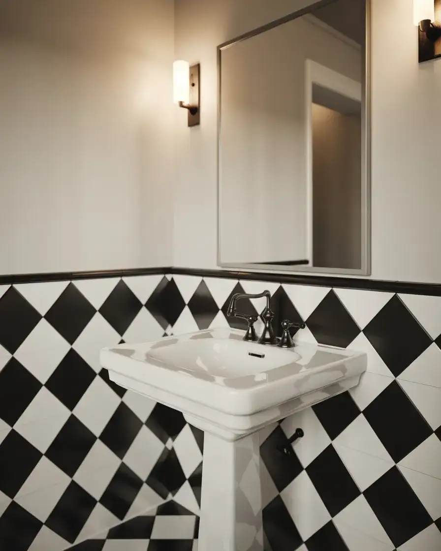 Black and White Classic Powder Room 2
