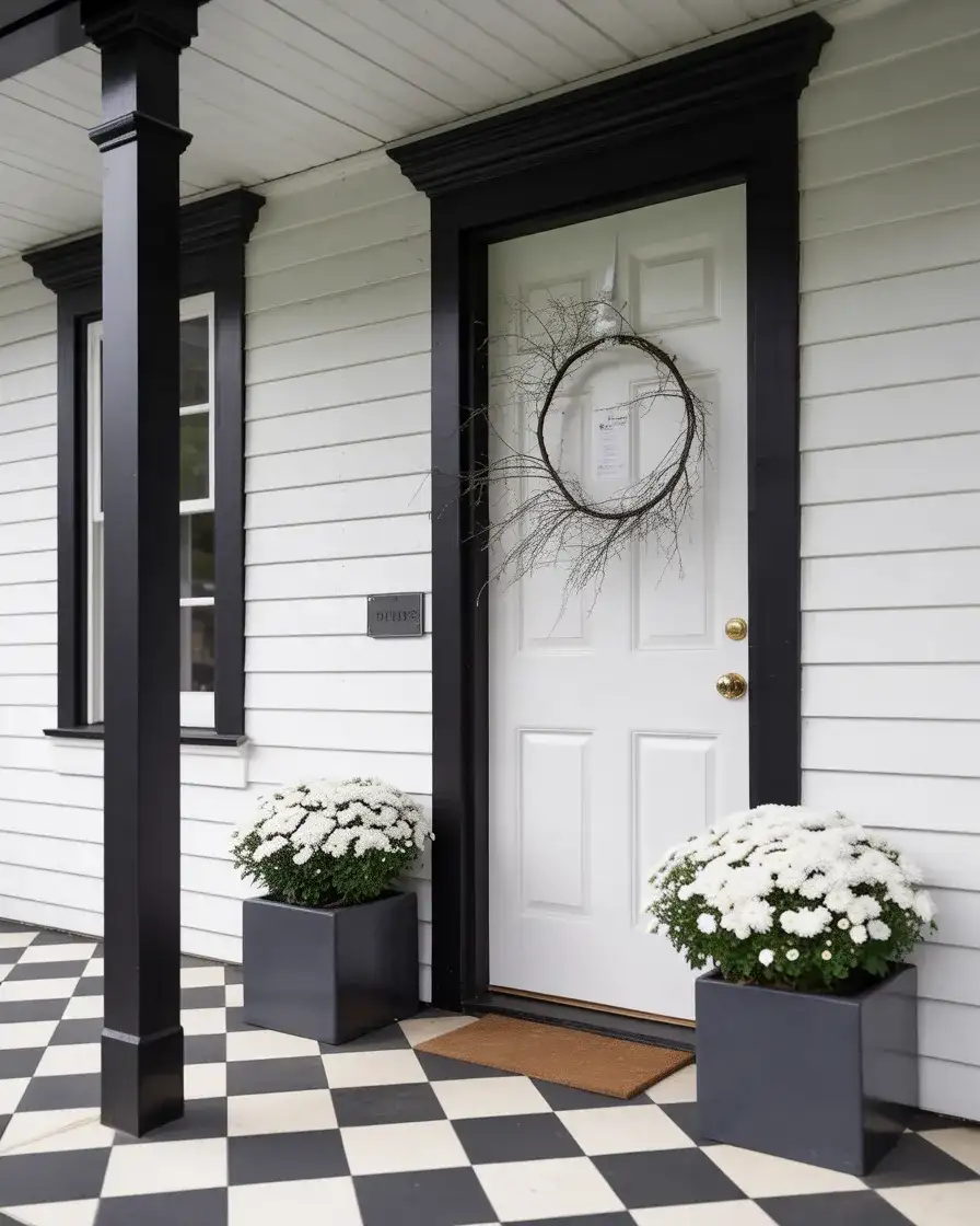 Black and White Graphic Porch Design 1