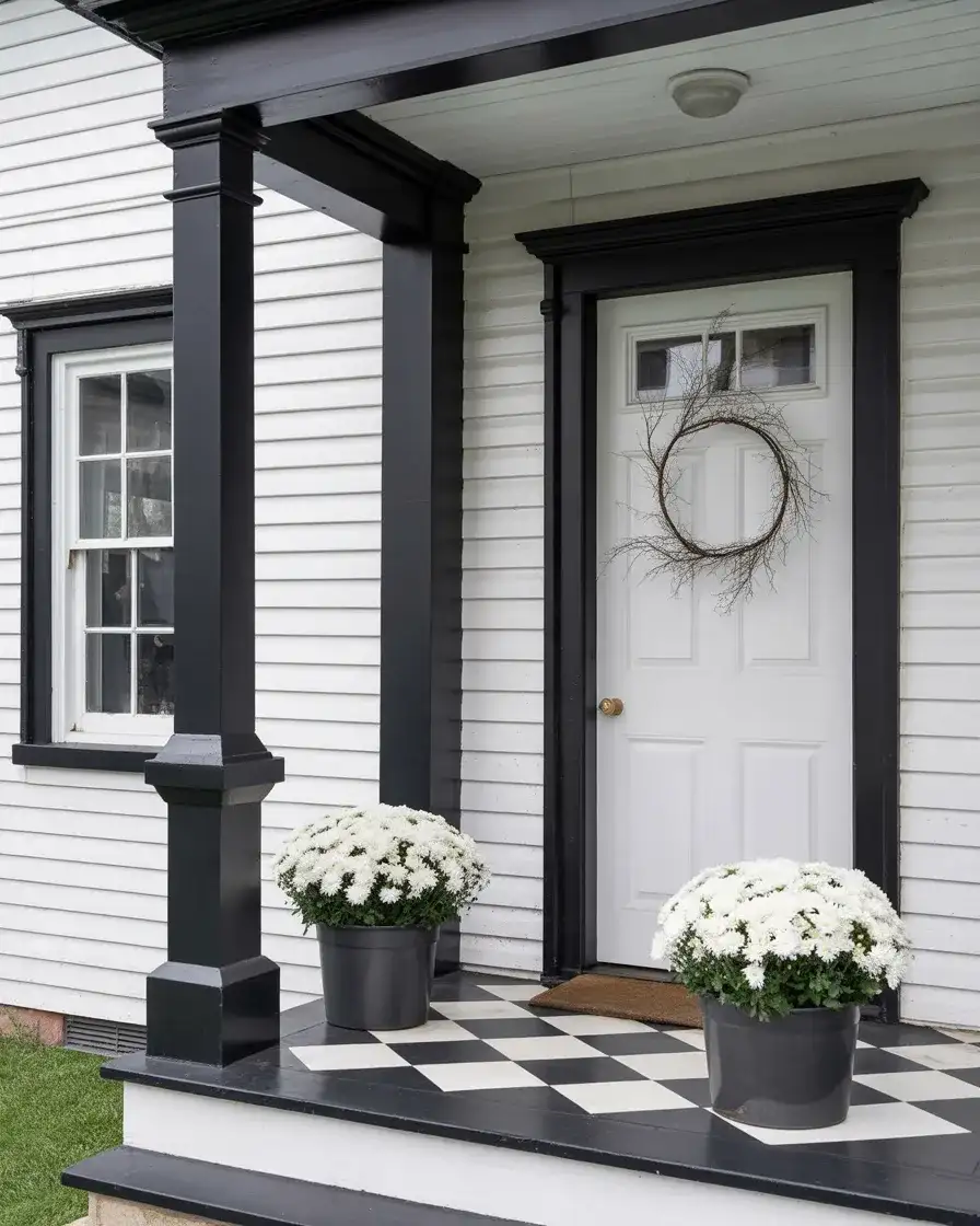 Black and White Graphic Porch Design 2
