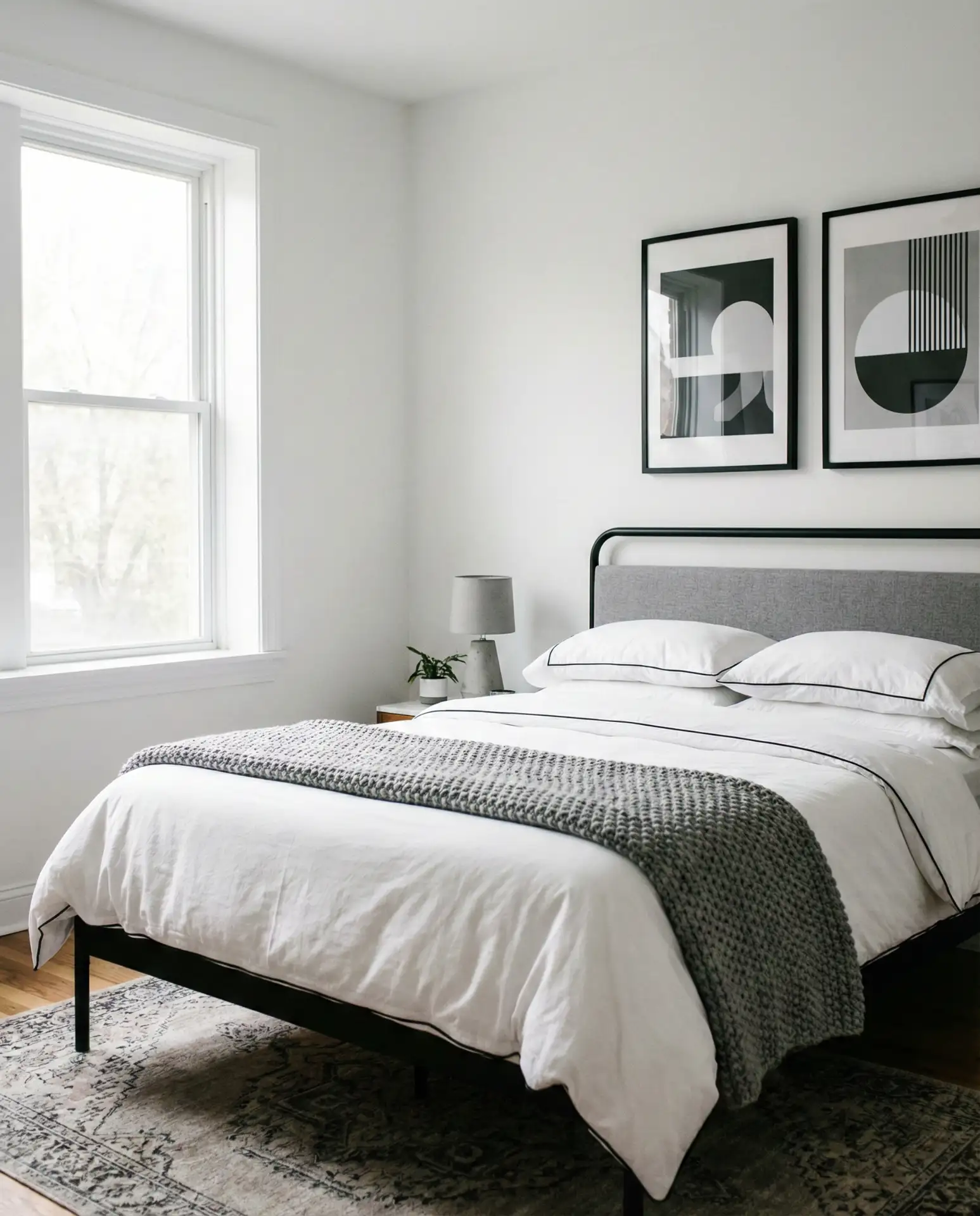 Black and White and Gray Bedroom Trio 2