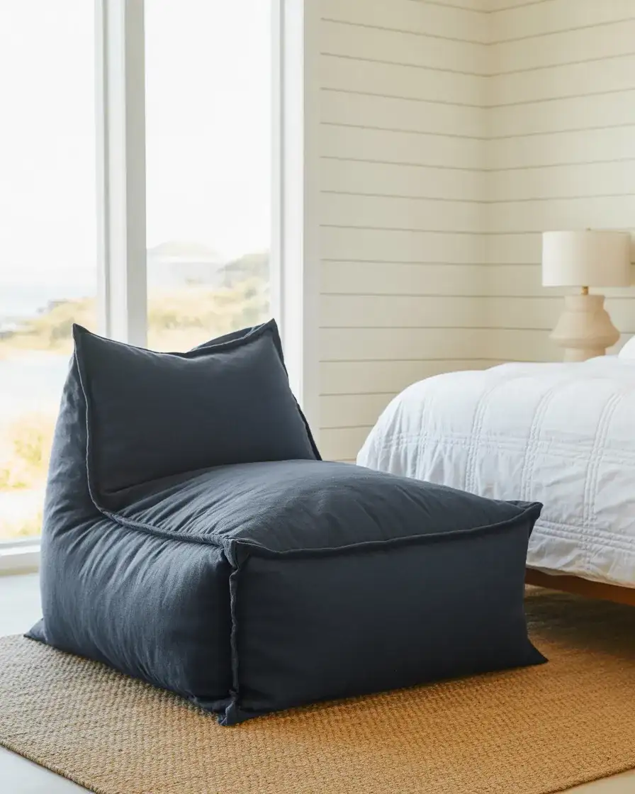 Blue Bean Bag Chair for a Coastal Bedroom 1