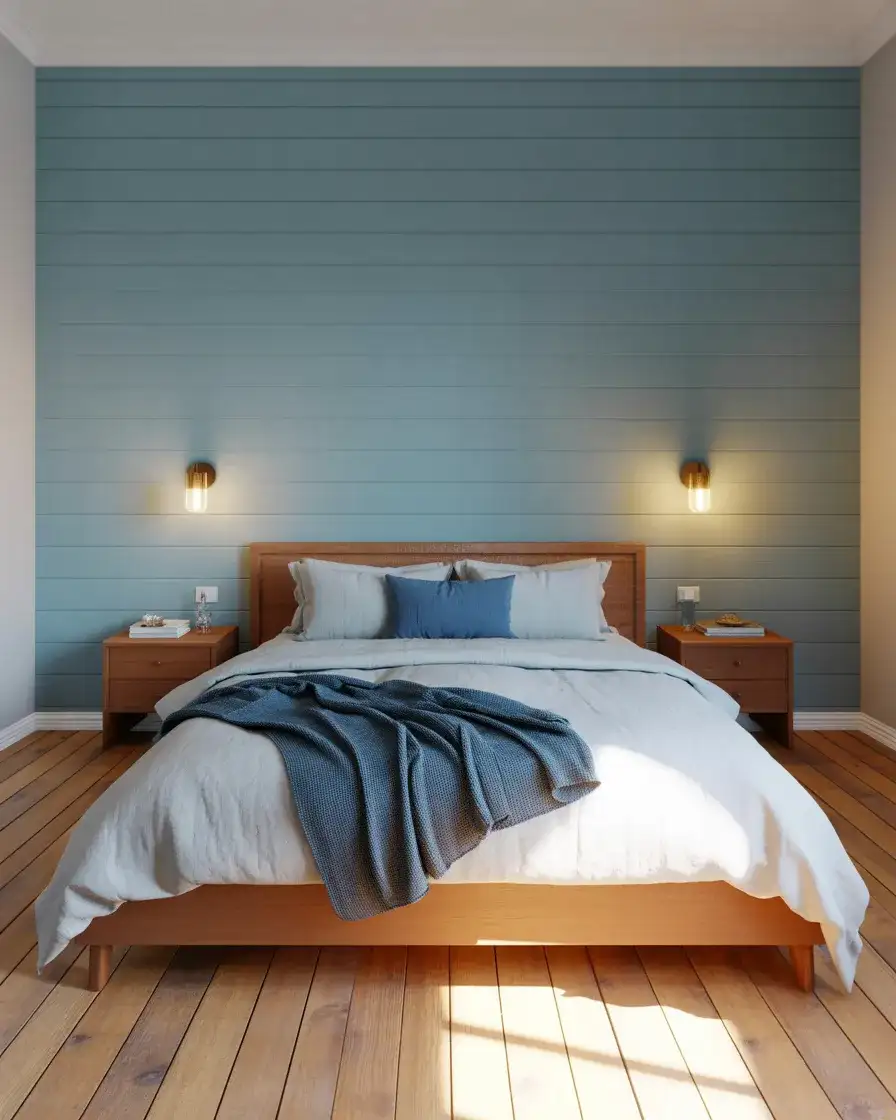 Blue Farmhouse Bedroom with Shiplap and Soft Textiles 2