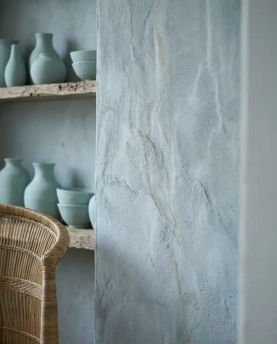 Blue Limewash Accent Wall for Coastal Calm 2