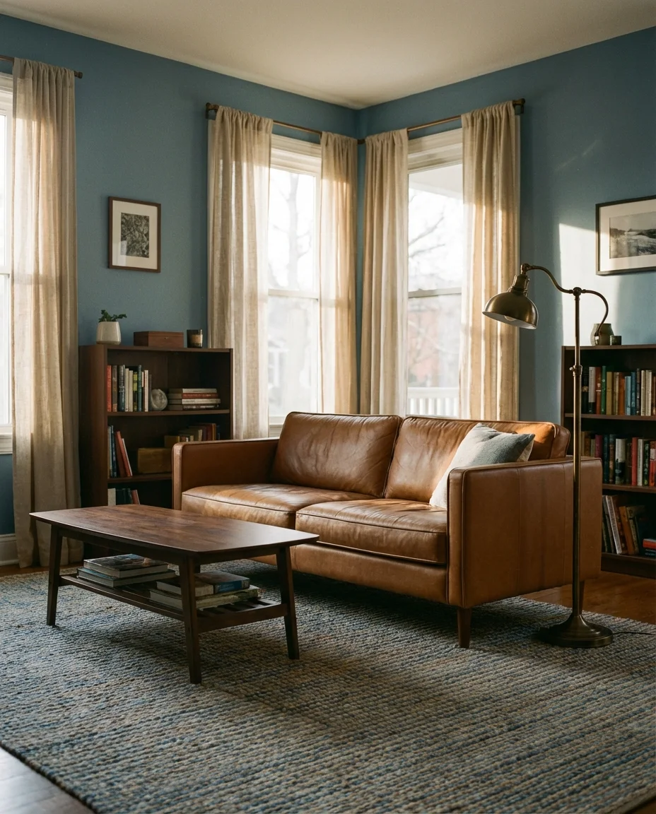 Blue and Brown Living Room Palette 1