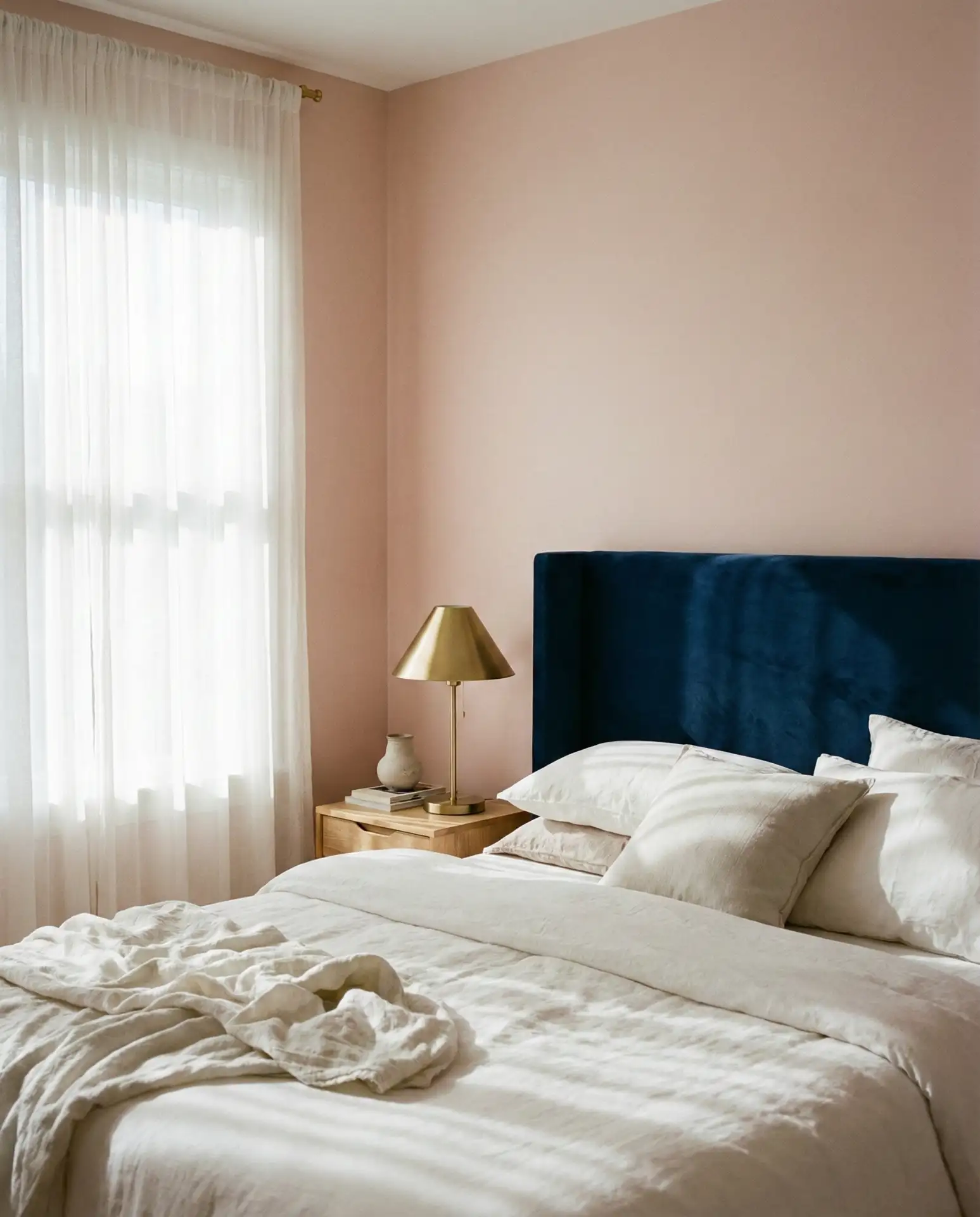Blush and Navy Layered Bedroom 1