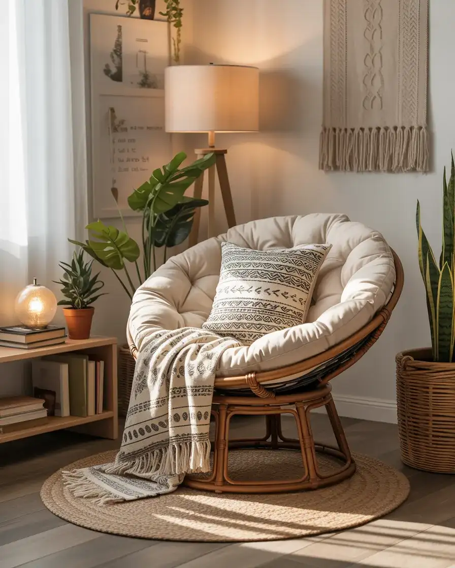 Boho Reading Corner with Layered Textures 1