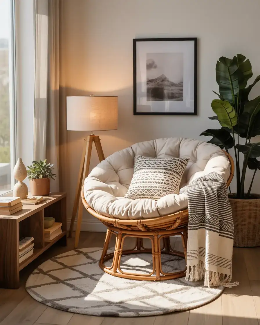 Boho Reading Corner with Layered Textures 2