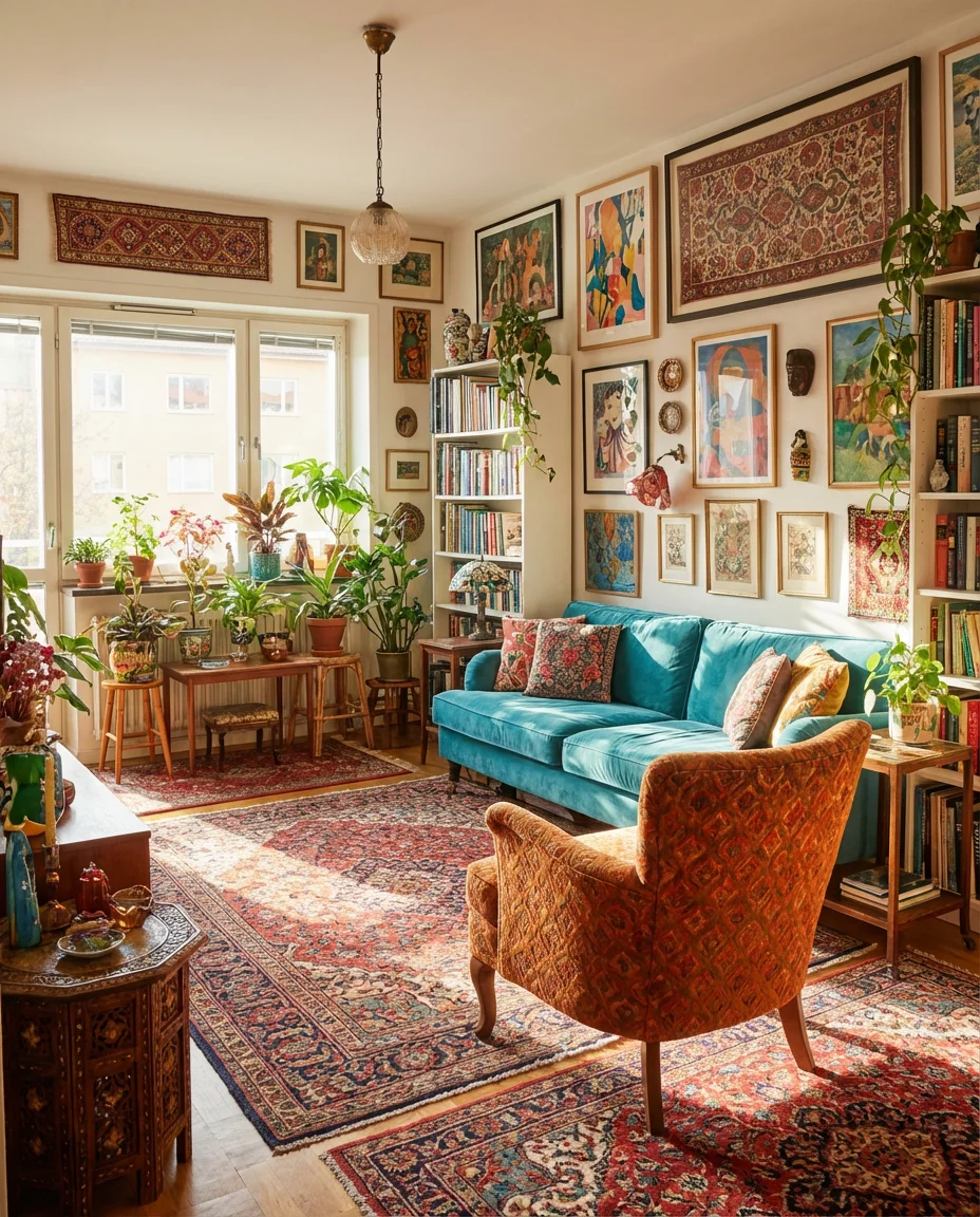 Bright Maximalist Living Room 1