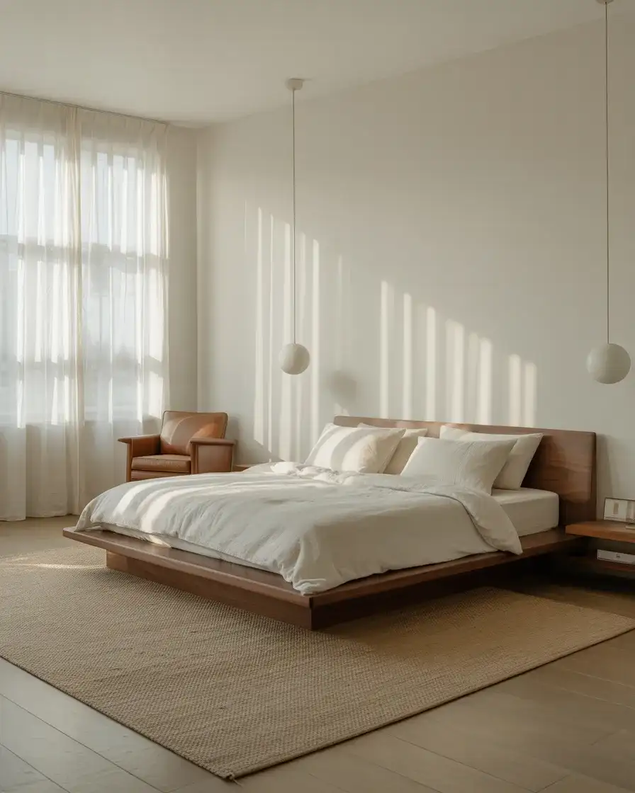 Brown and White Minimalist Bedroom 2