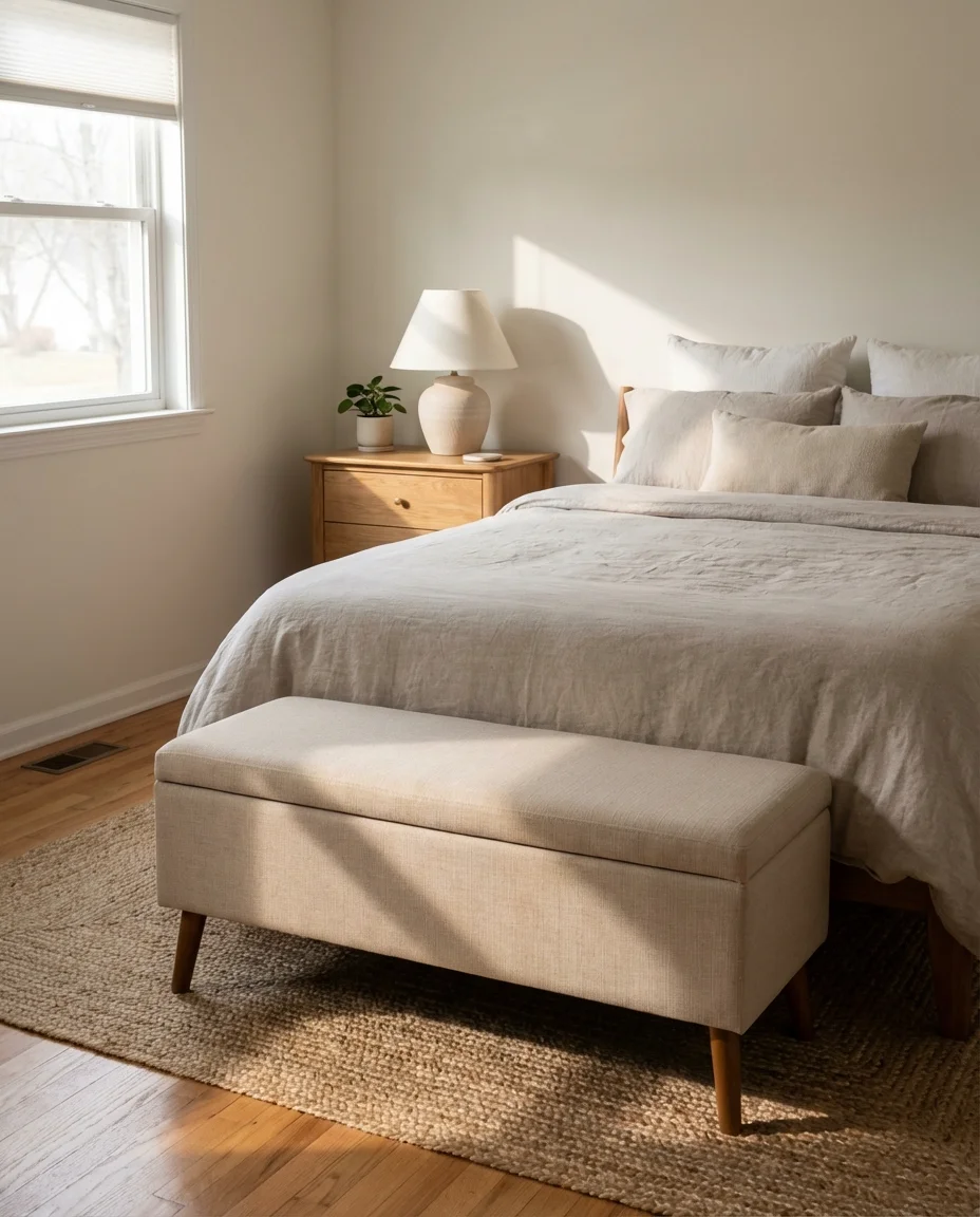 Built-In Storage Bench at the Foot of the Bed 1