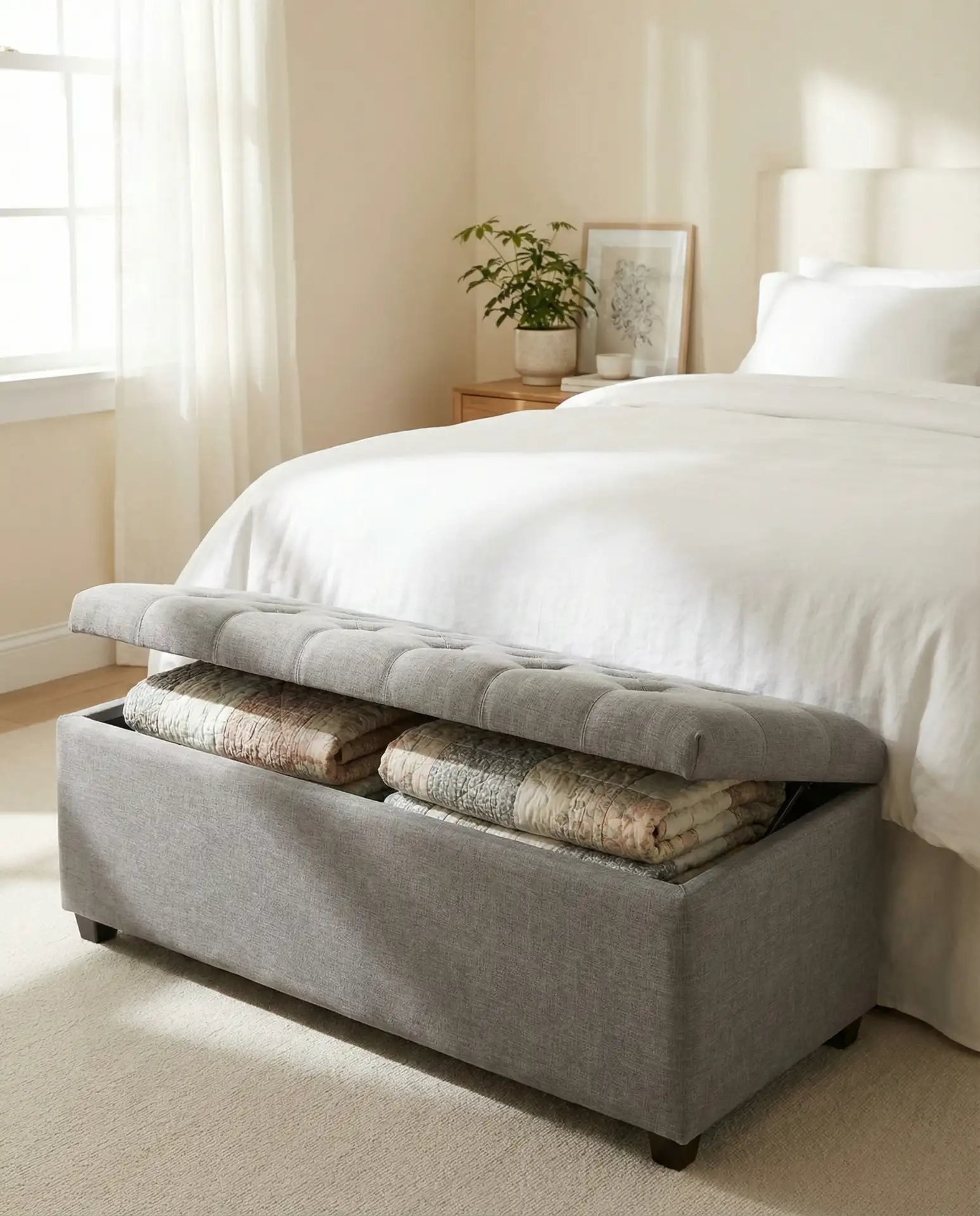 Built-In Storage Benches at Foot of Bed 1