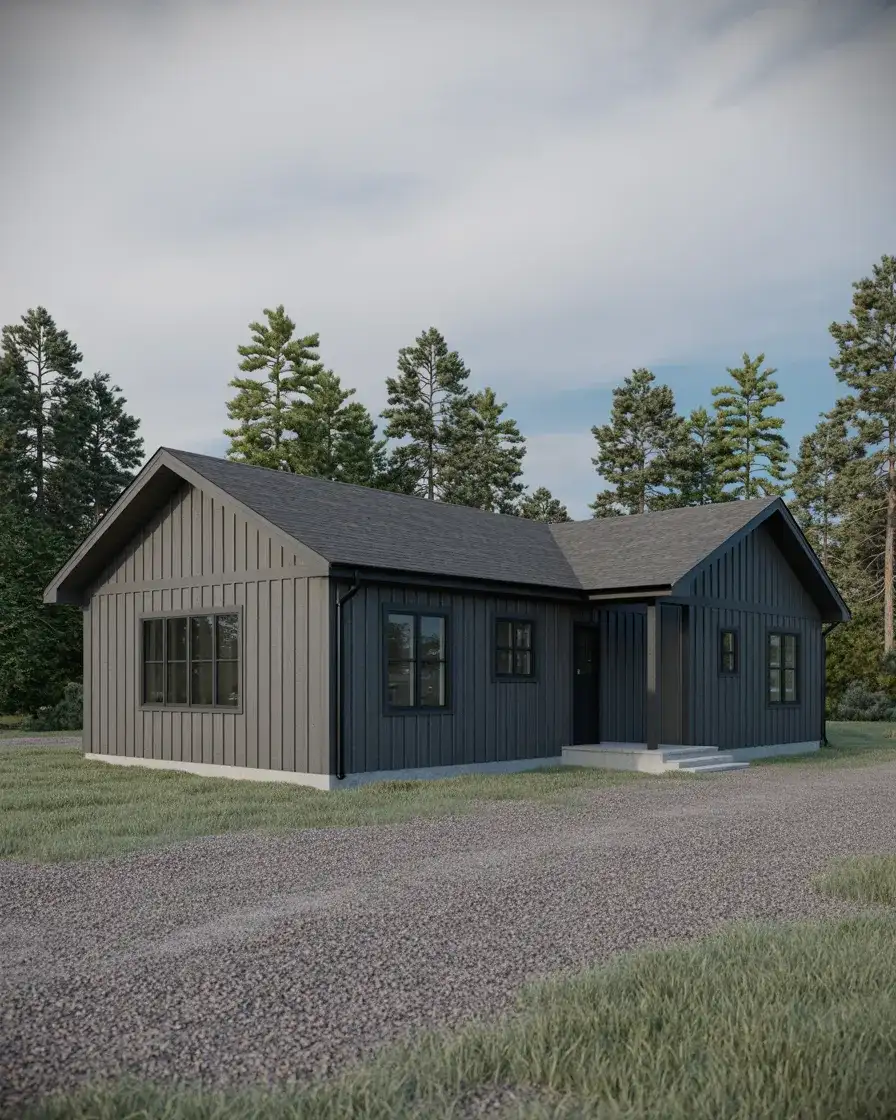 Charcoal Board and Batten with Black Windows 2