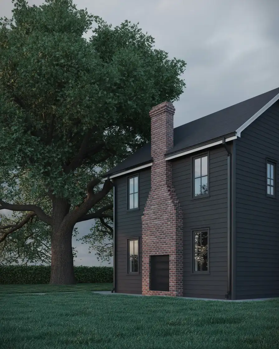 Charcoal Gray with Red Brick Accents 1