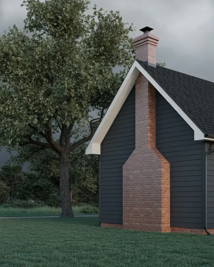 Charcoal Gray with Red Brick Accents 2