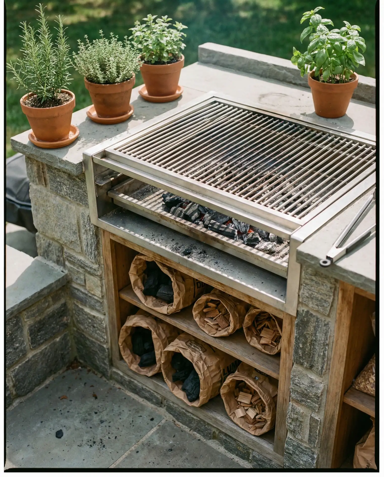 Charcoal Grill Station with Storage 2
