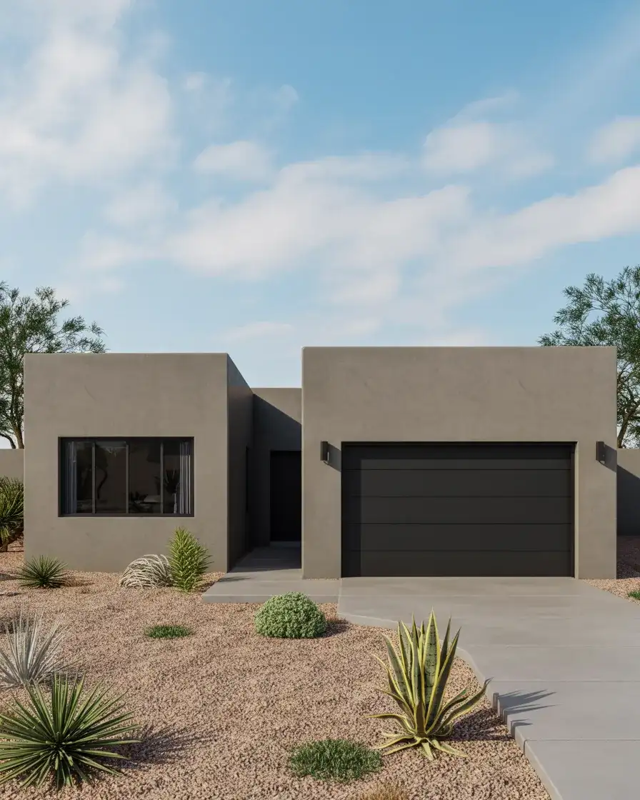 Charcoal Stucco with Black Accents on Small Houses 1