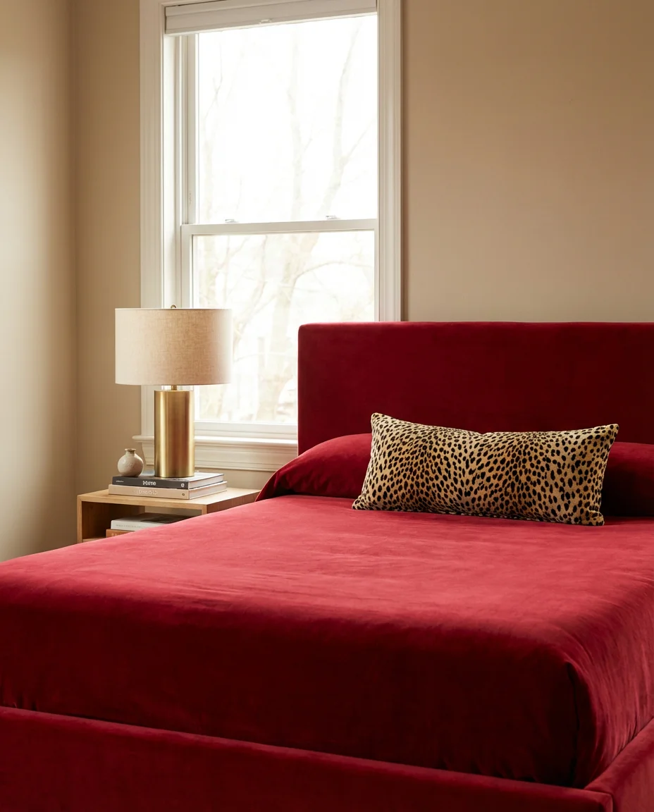 Cheetah Print Red Bedroom with Wild Energy 1
