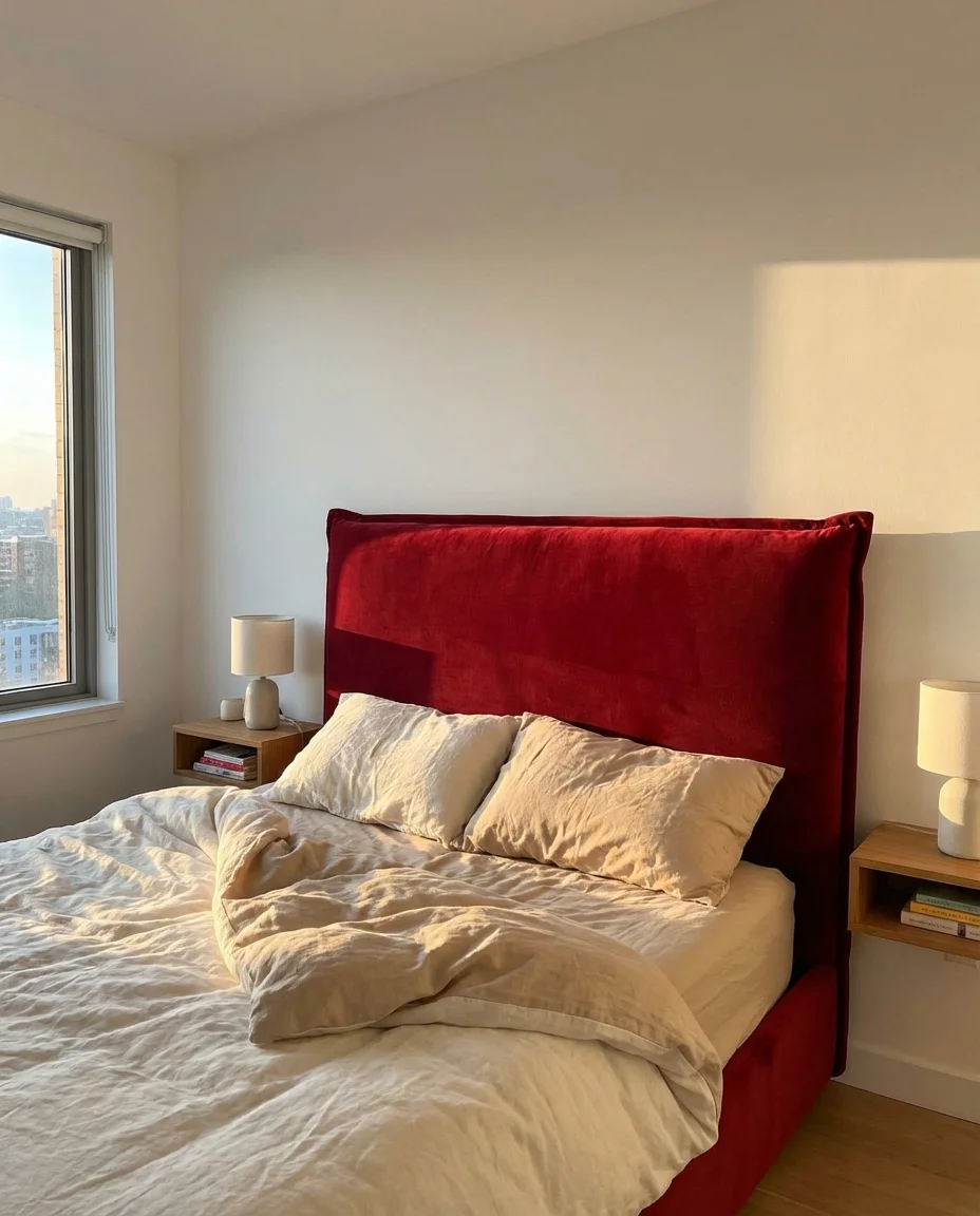 Cherry Red Headboard as a Focal Point 1