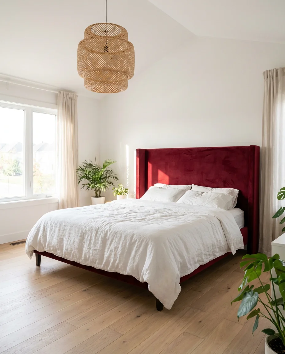 Cherry Red Headboard as a Focal Point 2