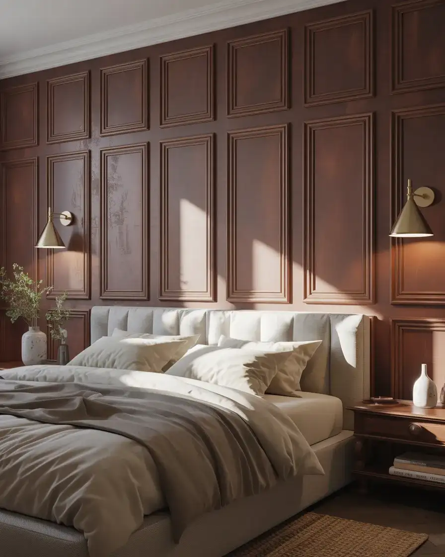 Chocolate Brown Paneled Bedroom 1